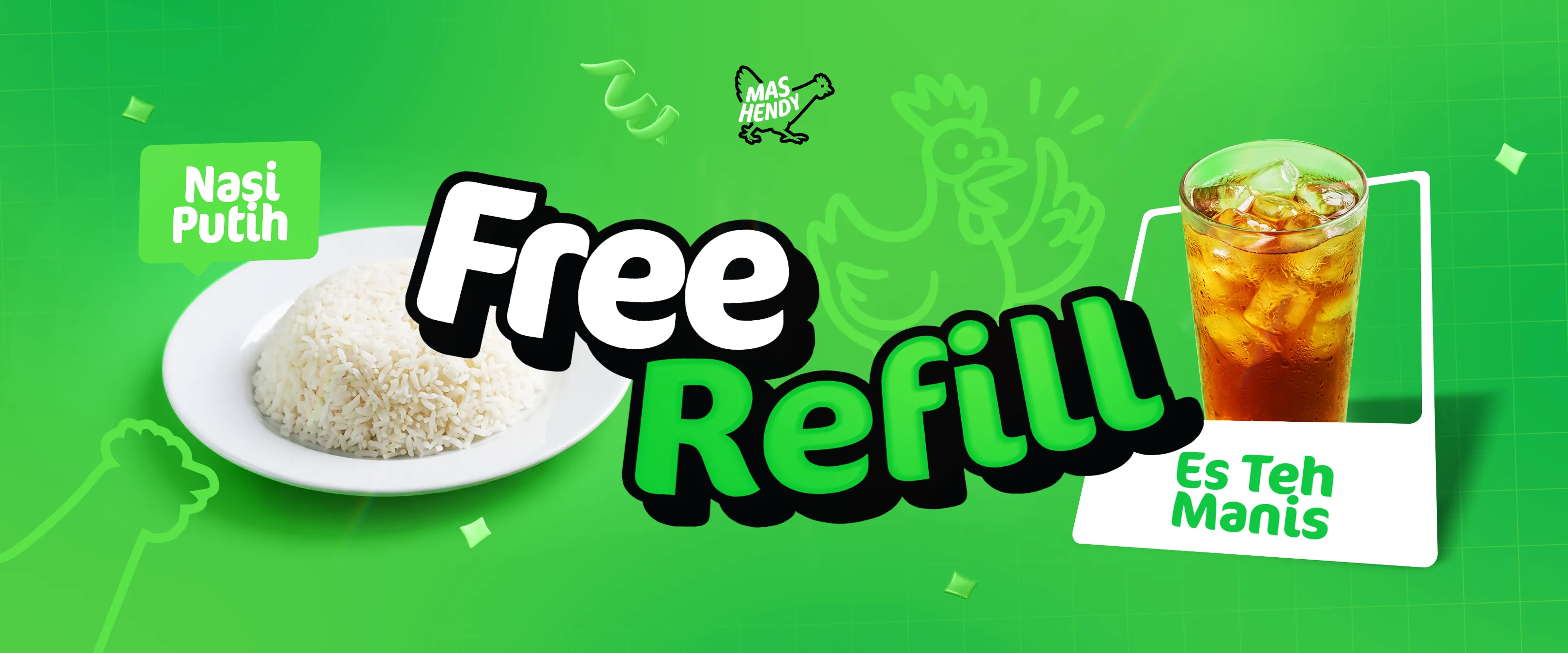 Promo Free Refill Nasi Putih & Es Teh Manis